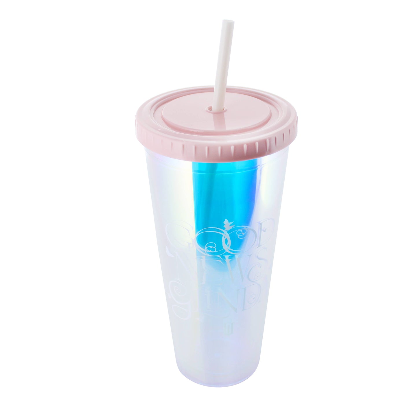 Wicked 650ml Pink Holographic Beaker with Lid & Straw – Officially Licensed Glinda Cup