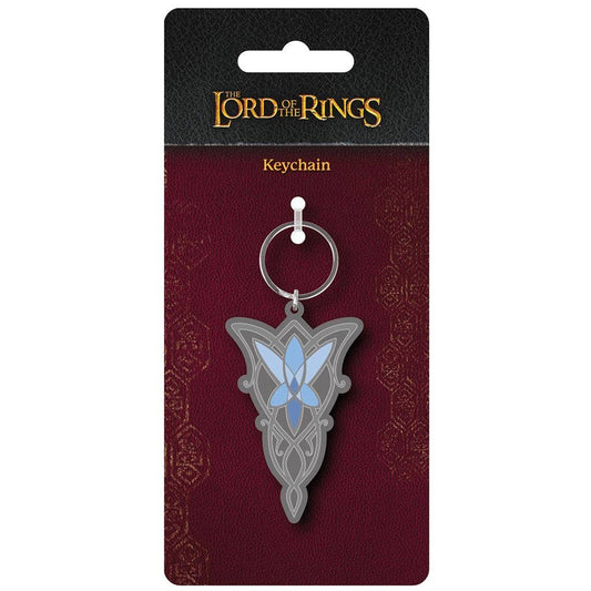 Keychain with decorative design on a 'The Lord of the Rings' branded card