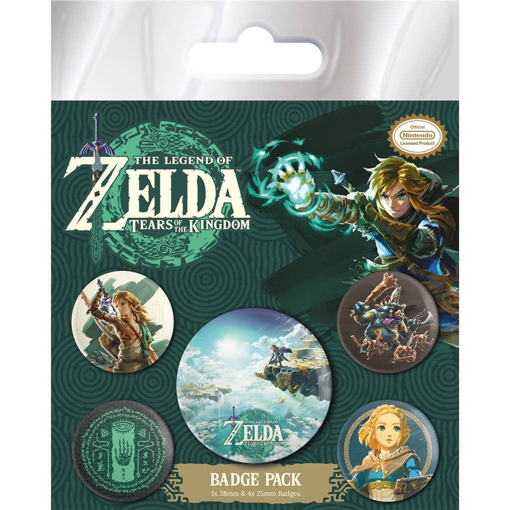 The Legend of Zelda: Tears of the Kingdom Badge Pack – Set of 5 Hyrule Skies Themed Pins