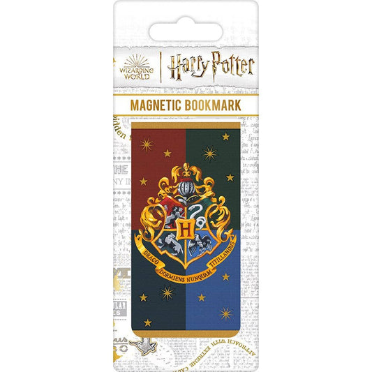Harry Potter magnetic bookmark with Hogwarts crest on packaging