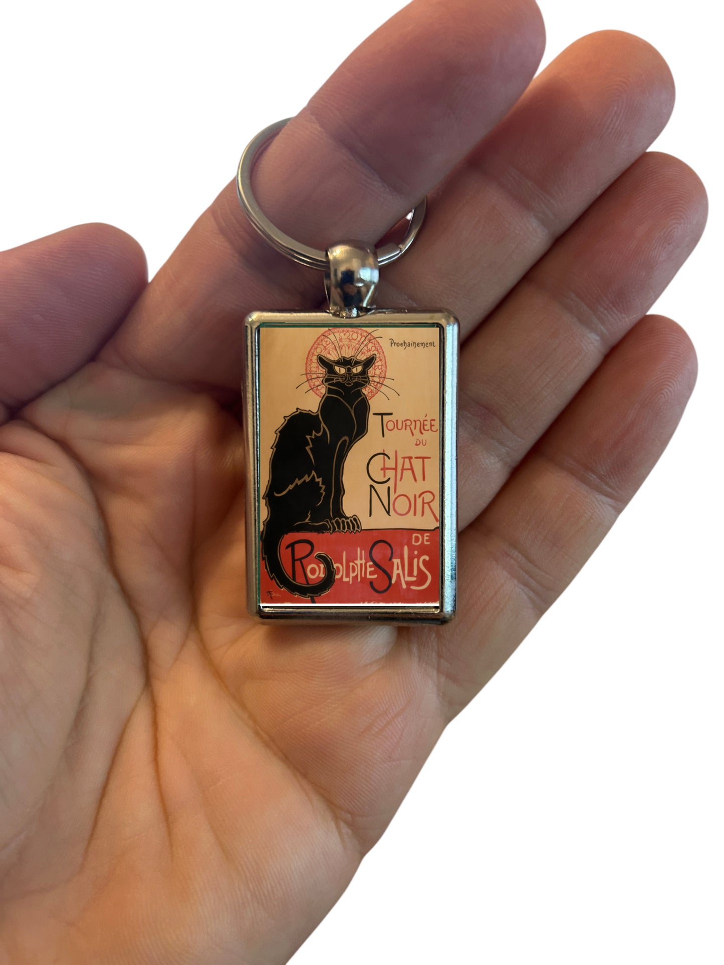 Le Chat Noir Keyring – Vintage French Art Metal Keychain