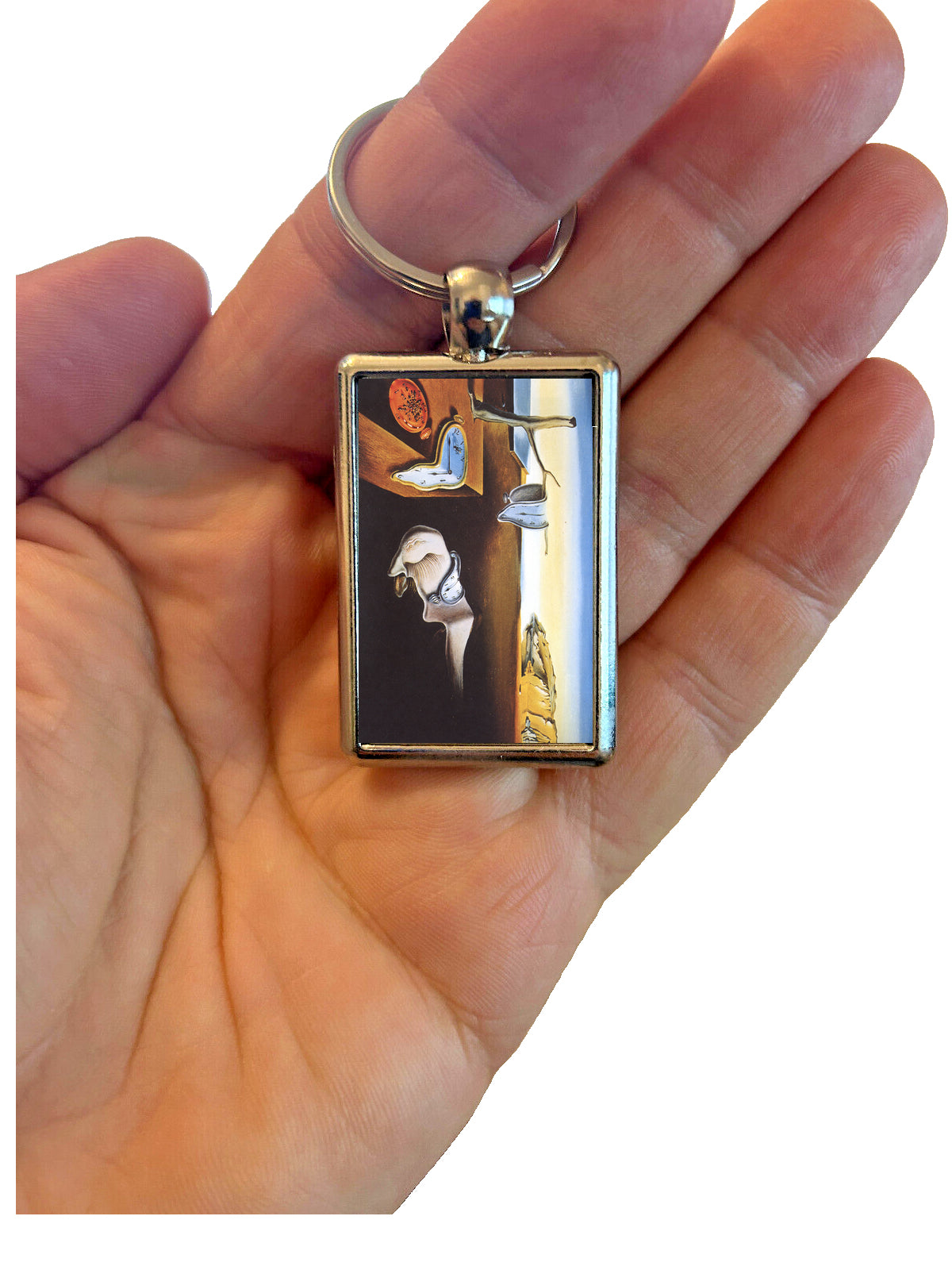 Persistence of Memory Keyring – Salvador Dali Surrealist Art Metal Keychain