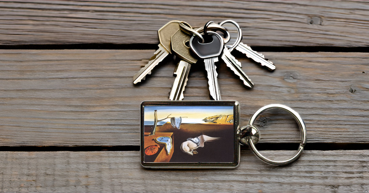 Persistence of Memory Keyring – Salvador Dali Surrealist Art Metal Keychain