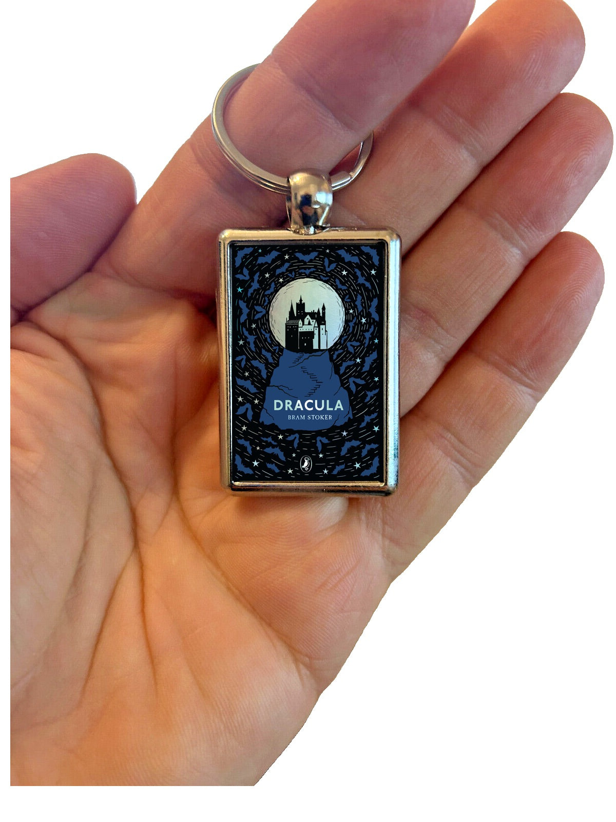 Dracula Bram Stoker Book Cover Metal Keyring - High-Quality, Vibrant & Durable, 3x4.5cm