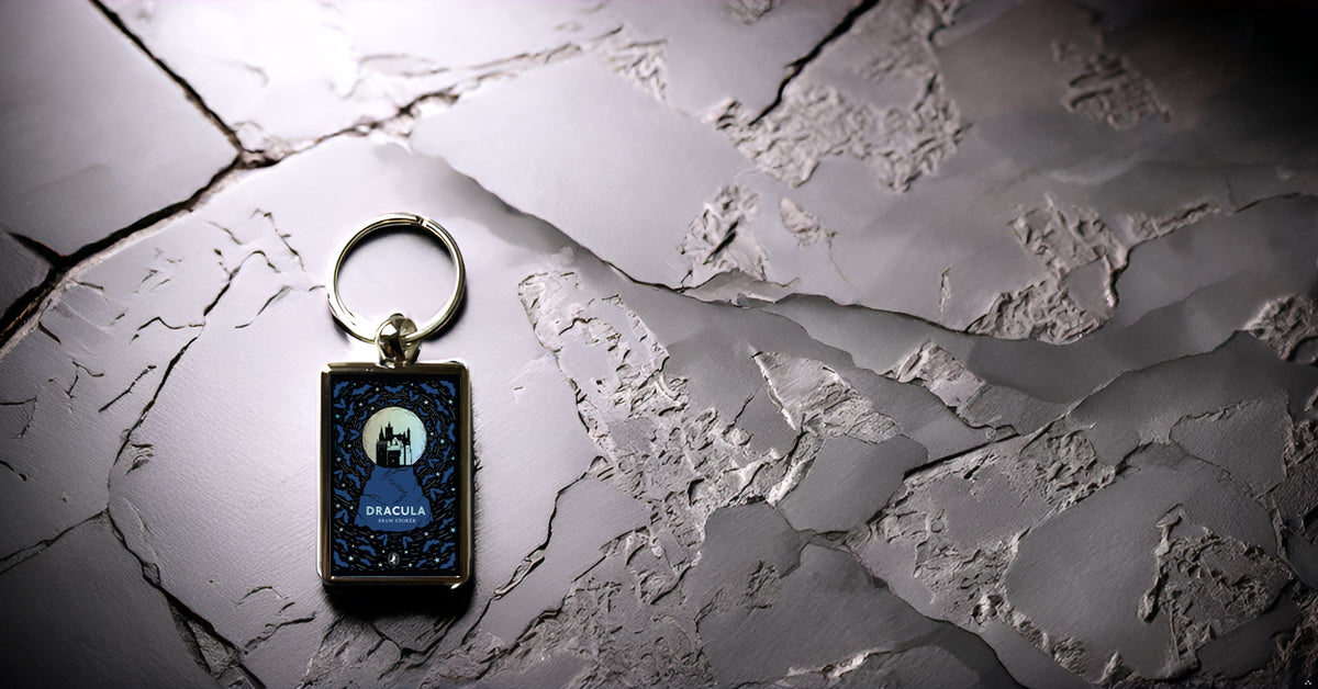 Dracula Bram Stoker Book Cover Metal Keyring - High-Quality, Vibrant & Durable, 3x4.5cm