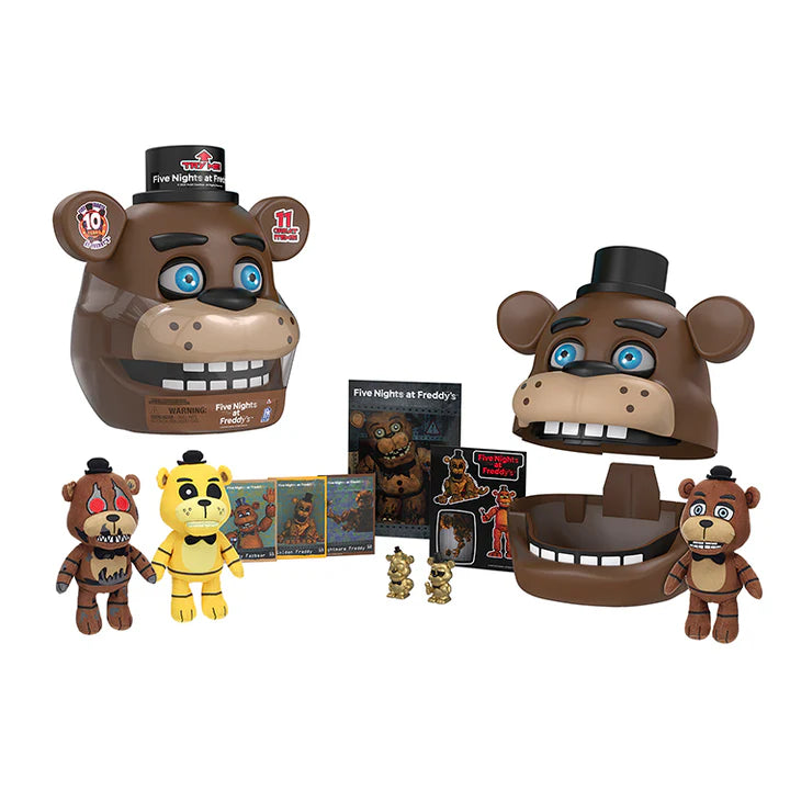 Five Nights at Freddy’s Animatronic Freddy Bundle | Light-Up Case, Plush & Figures Set