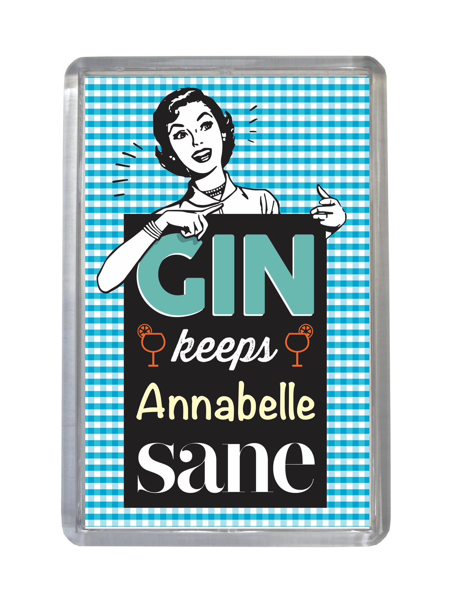 Funny Custom Gin Fridge Magnet – Personalised Name Gift – Humorous Kitchen Decor