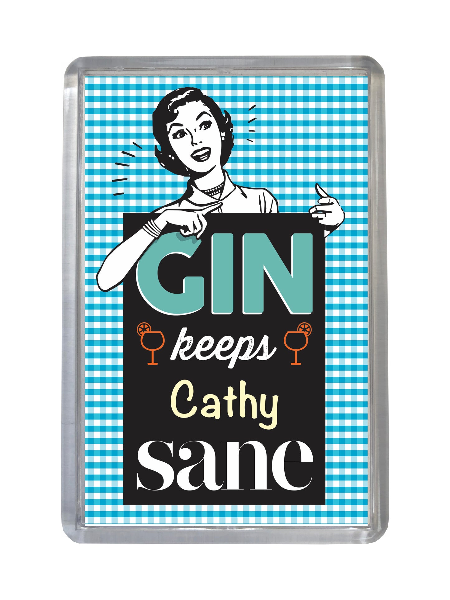Funny Custom Gin Fridge Magnet – Personalised Name Gift – Humorous Kitchen Decor