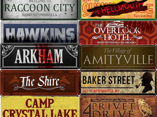 Horror Movie Slim Metal Tin Signs 30cm x 10cm Jaws - The Shining - Buffy
