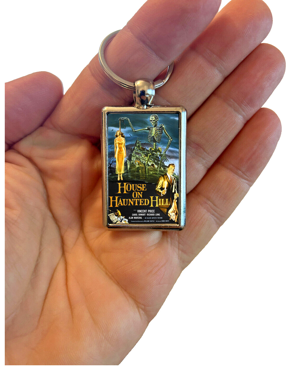 House on Haunted Hill Metal Keyring – Classic Horror Movie Poster