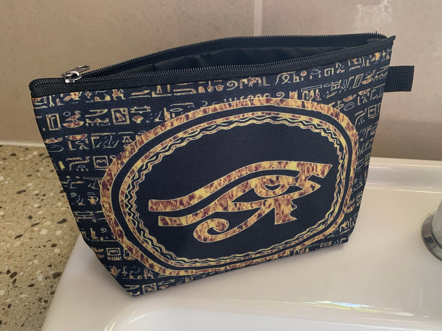 Eye of Anubis Egyptian Themed Makeup Toiletry Bag
