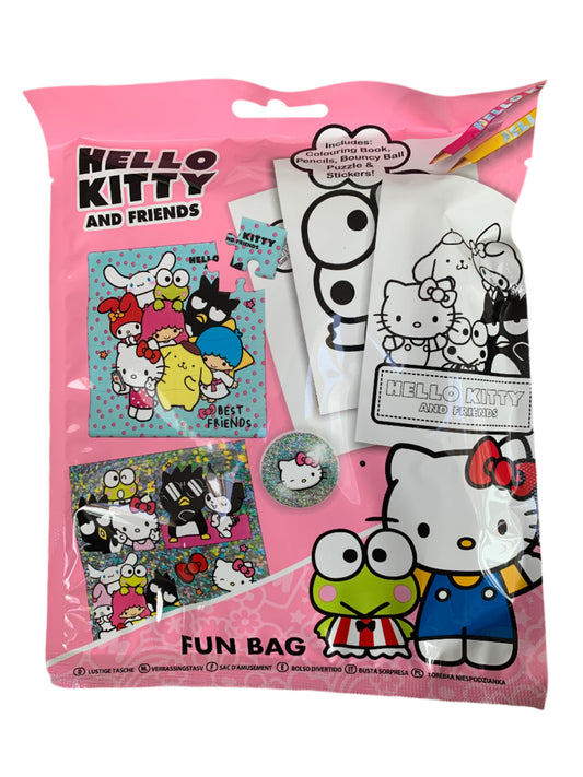Hello Kitty Activity Fun Bag – Colouring Book, Stickers, Puzzle, Pencils & Bouncy Ball Se