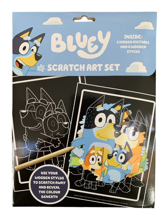 Bluey Scratch Art Set for Kids – 2 Hidden Picture Sheets & Stylus | Official Licensed