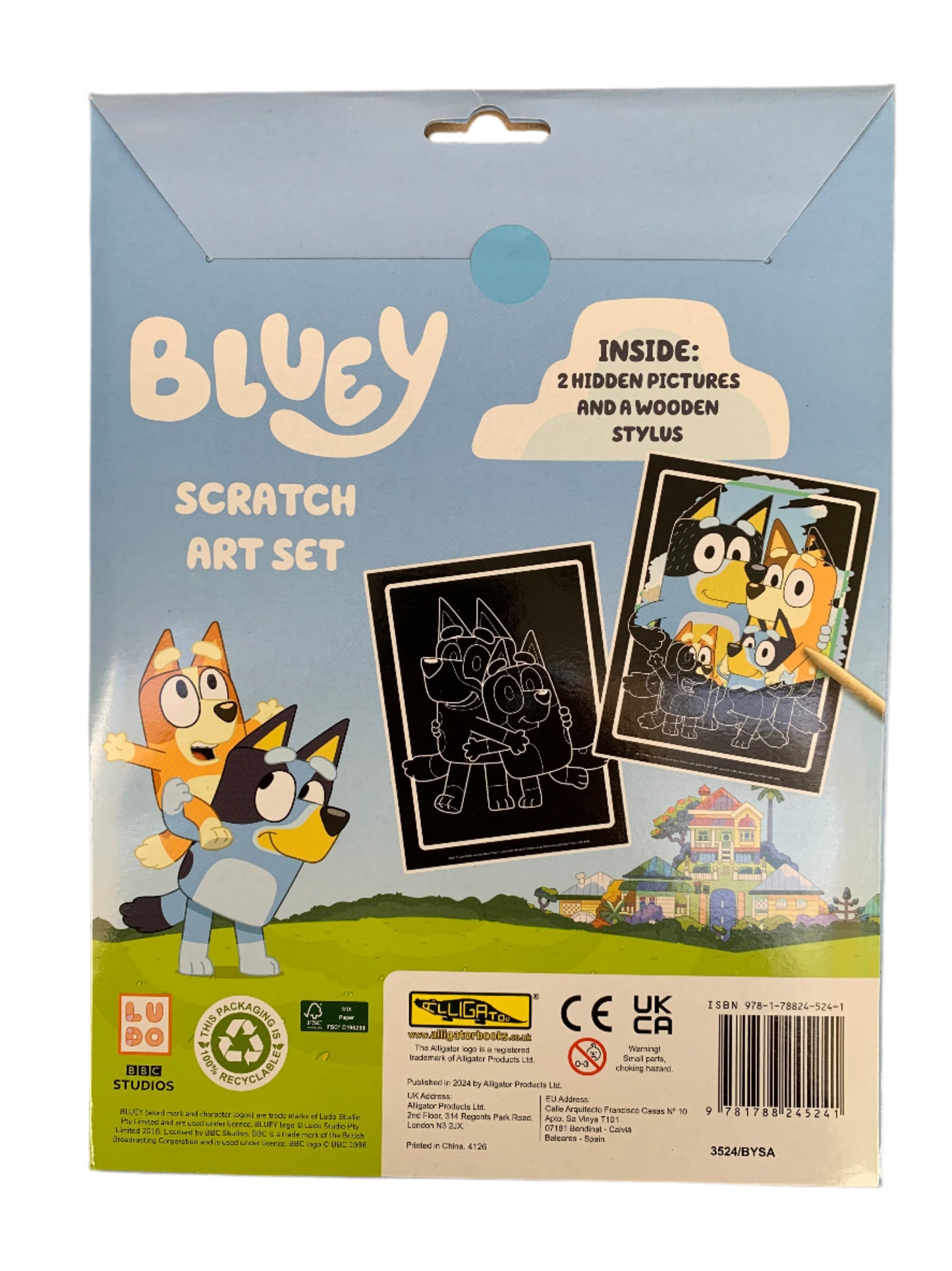 Bluey Scratch Art Set for Kids – 2 Hidden Picture Sheets & Stylus | Official Licensed
