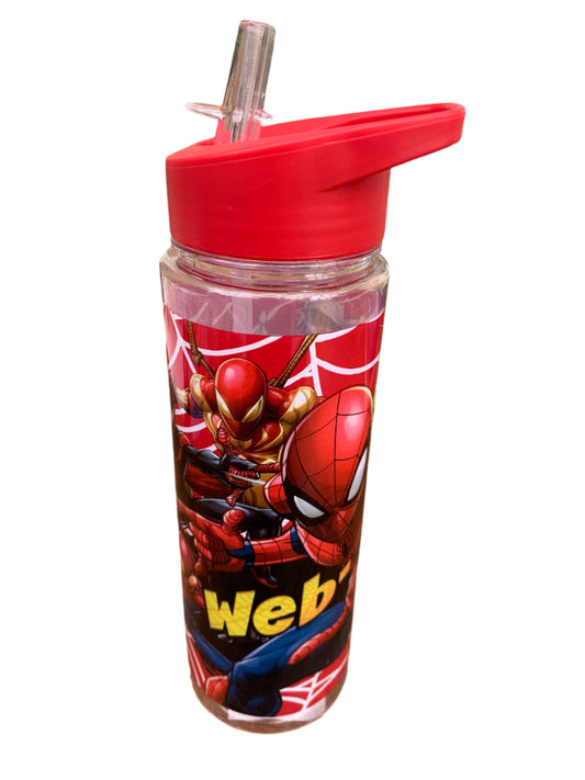 Marvel Spider-Man Kids Water Bottle with Straw – 650ml Official Licensed