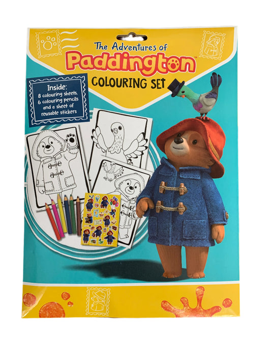 Paddington Bear Colouring Set – 8 Sheets, 6 Pencils, Stickers – Licensed Activity Pack