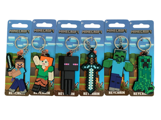 Minecraft Character Keychain – Enderman, Alex, Steve, Creeper, Zombie or Sword