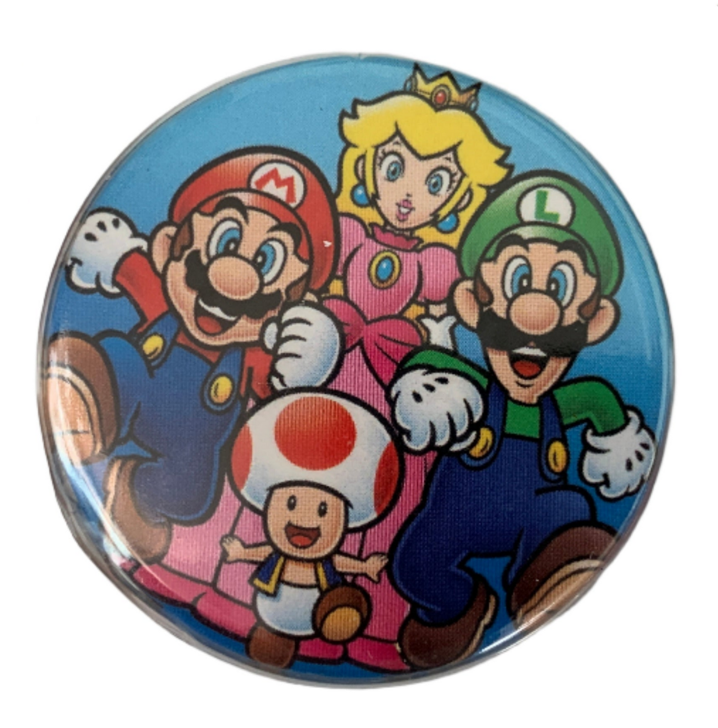 Nintendo Super Mario Badge Pack – Set of 5 Character Pins Featuring Mario, Bowser & Peach