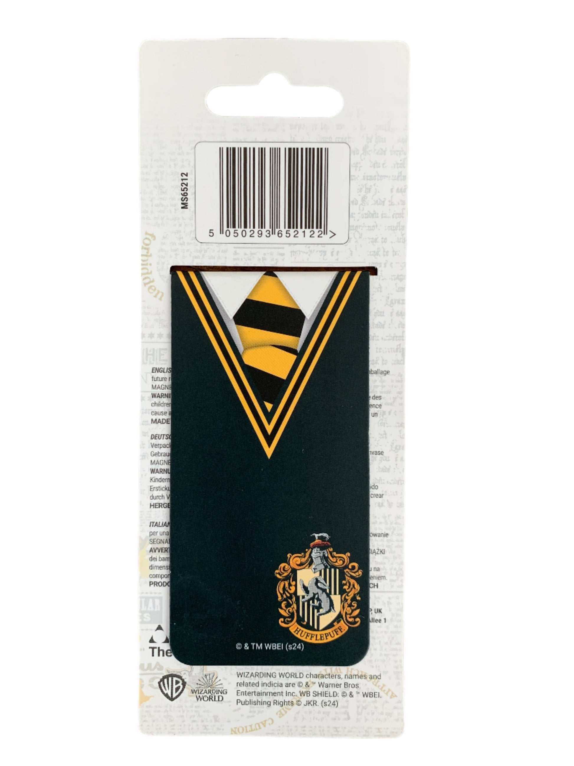 Product packaging with a black and gold design on a white background