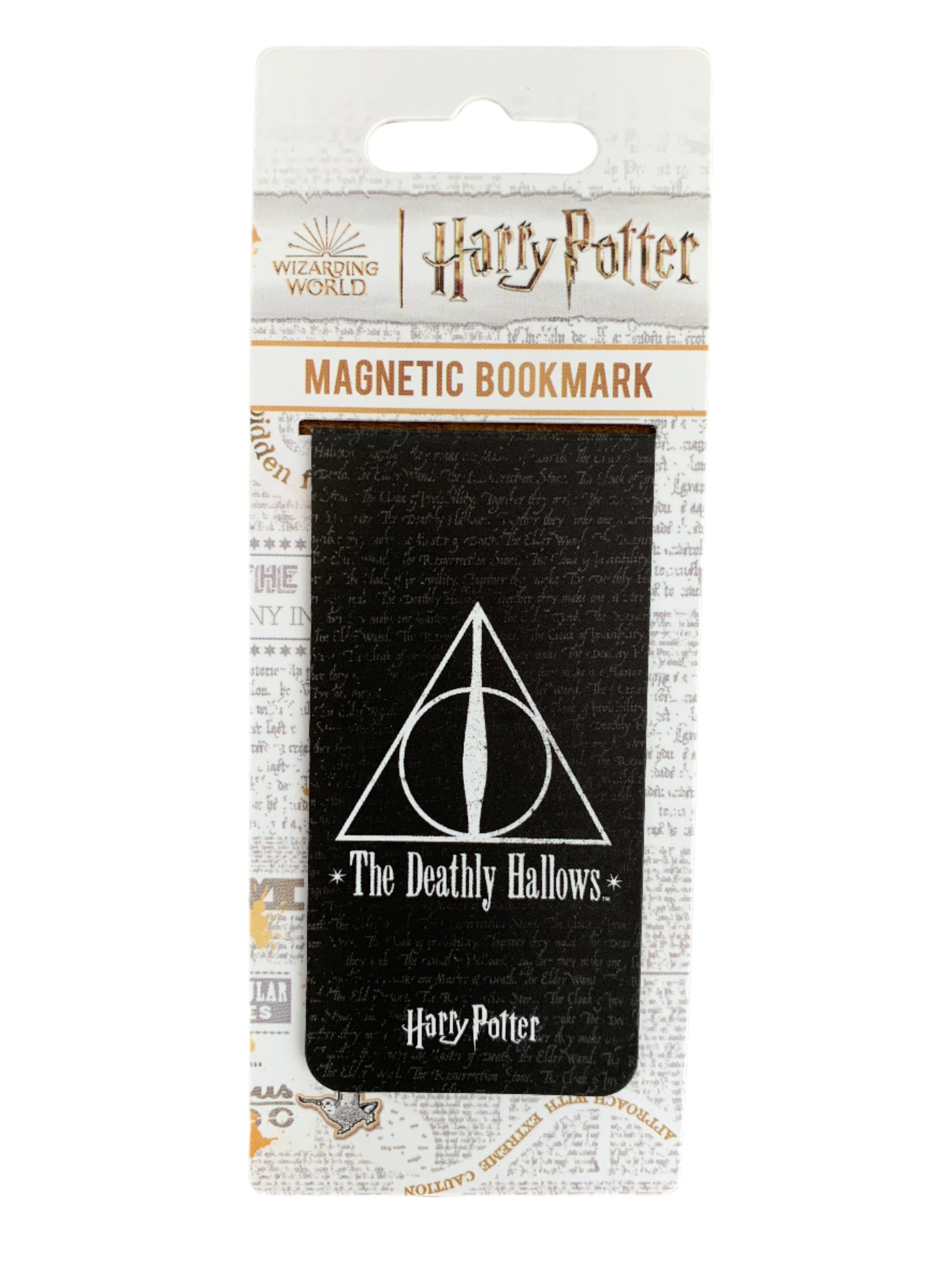 Harry Potter magnetic bookmark with Deathly Hallows symbol on a white background