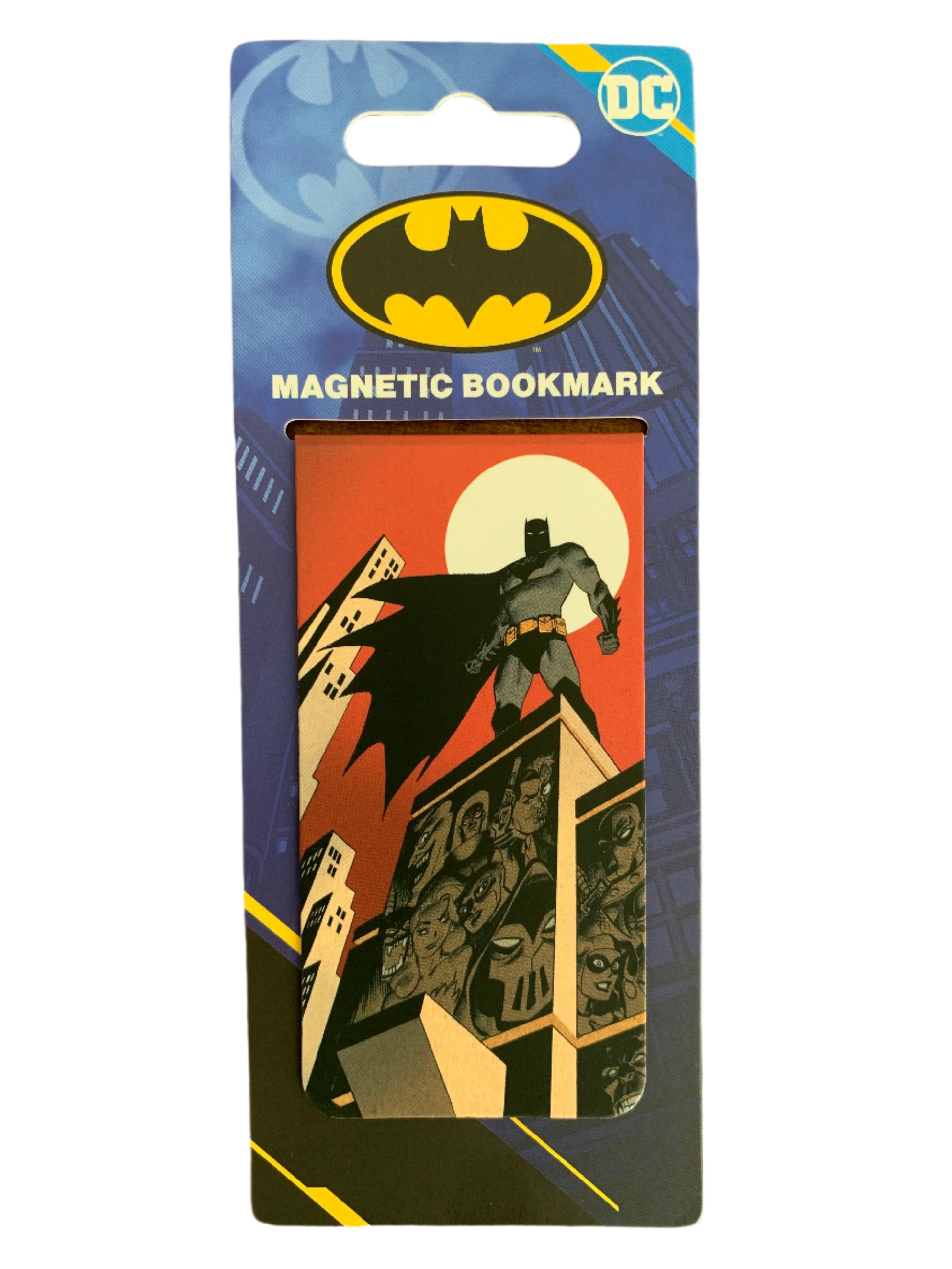 Batman magnetic bookmark packaging on a white background