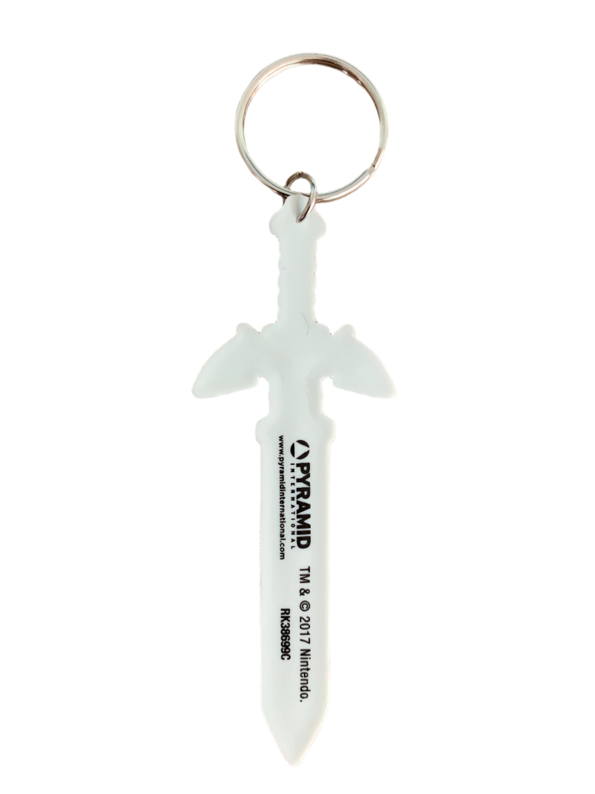Sword-shaped keychain on a white background with 'Pyramid' branding.