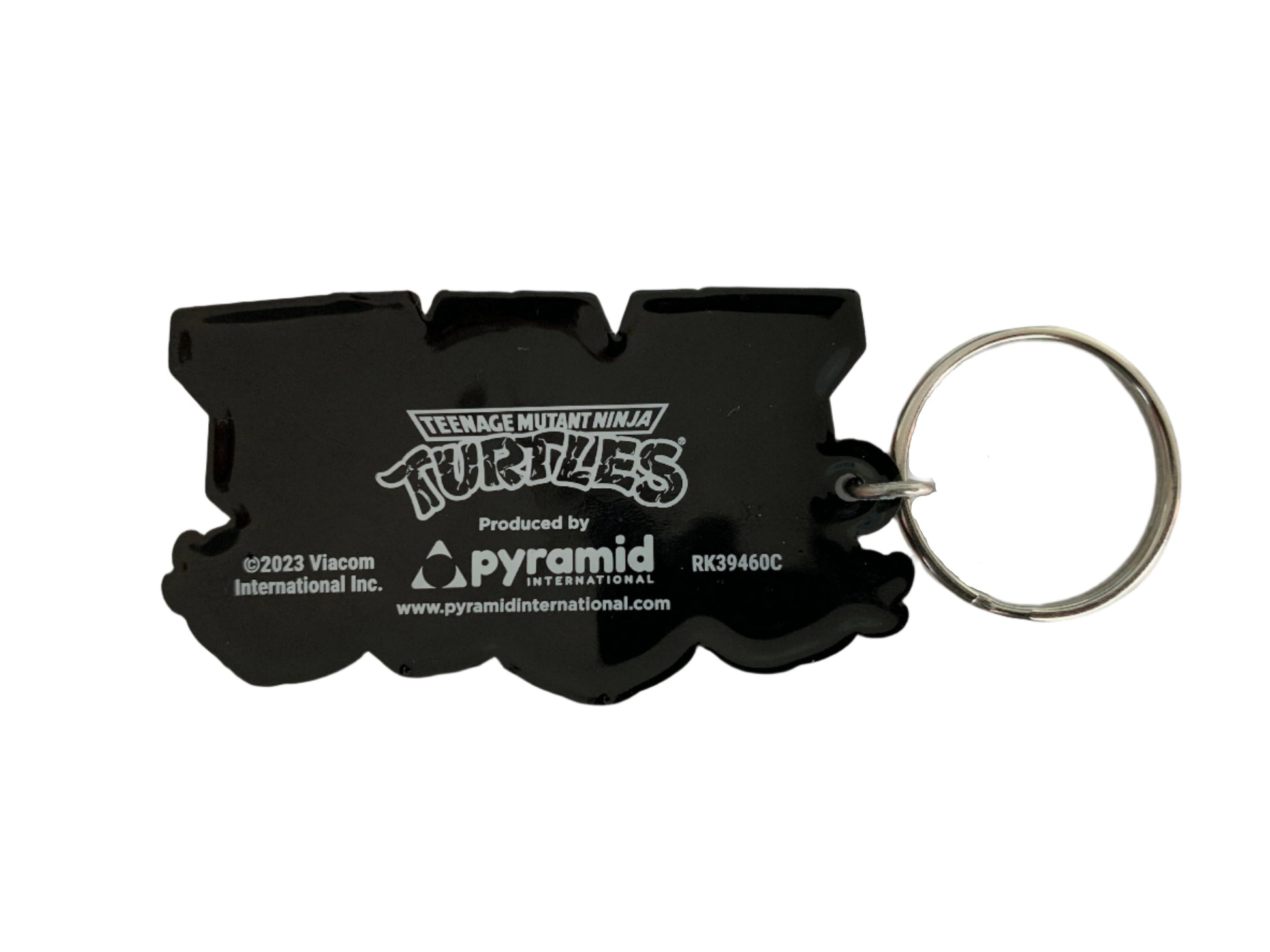 Black Teenage Mutant Ninja Turtles keychain on a white background