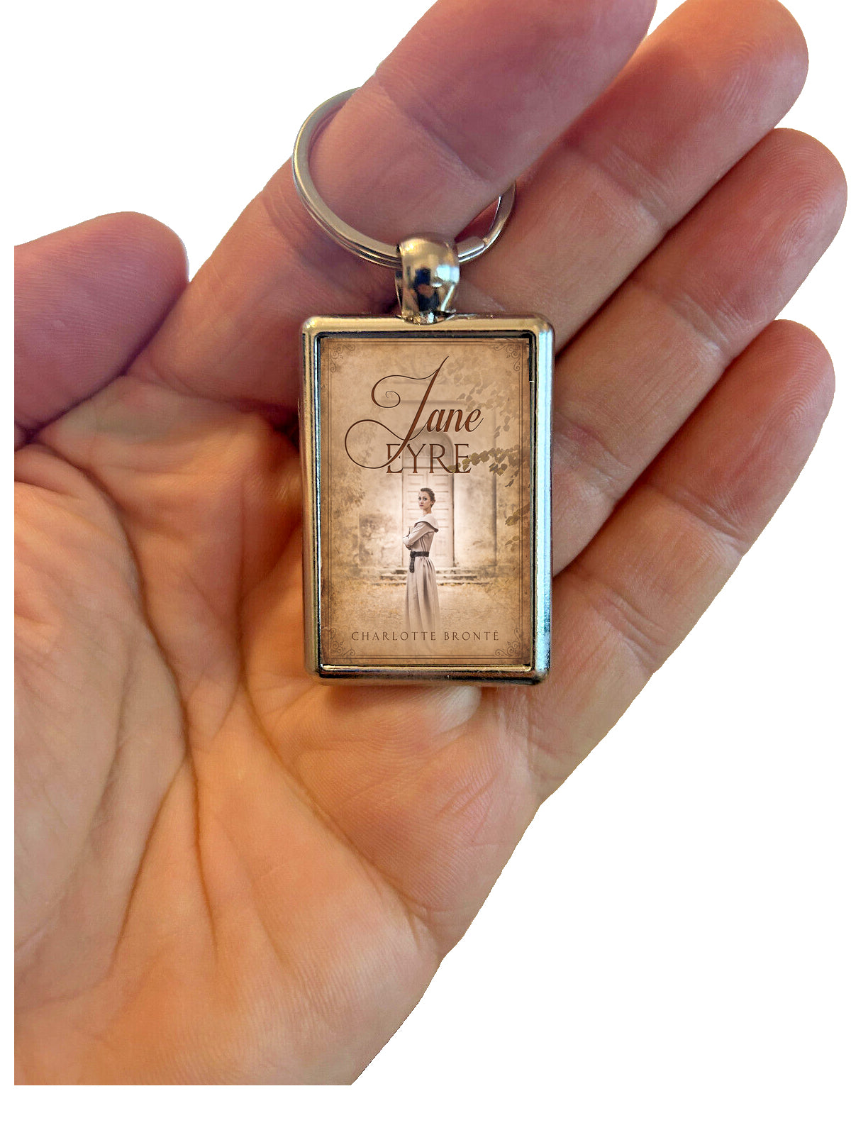 Jane Eyre Book Cover Metal Keyring – Charlotte Brontë Literary Gift for Book Lovers