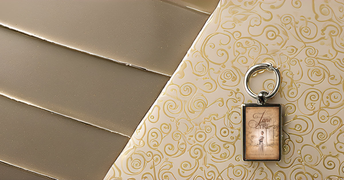 Jane Eyre Book Cover Metal Keyring – Charlotte Brontë Literary Gift for Book Lovers
