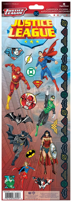 DC Comics Justice League 12 x 33 CM Sheet of Licensed Stickers