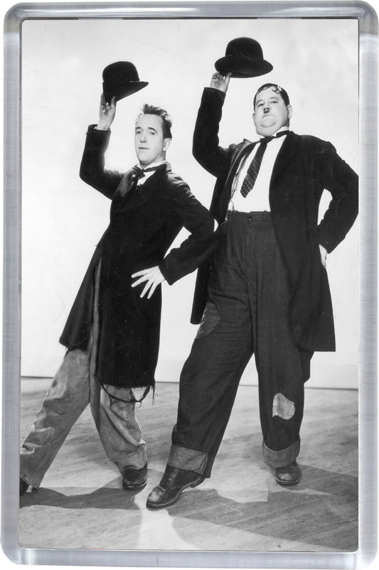 Laurel and Hardy Dancing Fridge Magnet – Classic Comedy 5x7.5cm Retro Kitchen Decor