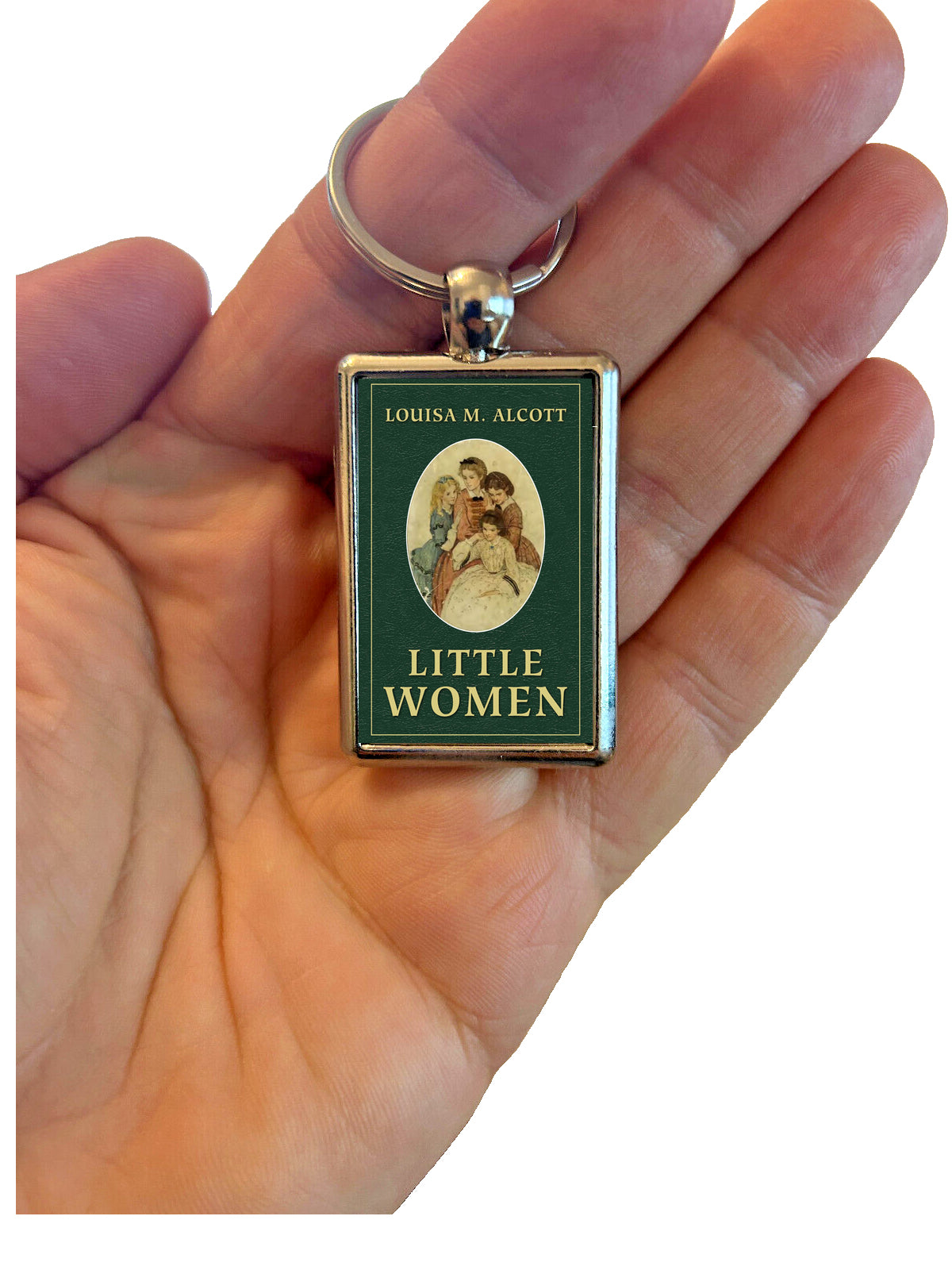 Little Women Book Cover Metal Keyring – Louisa May Alcott Literary Gift