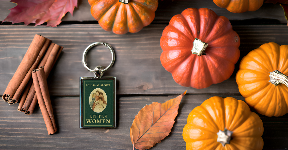 Little Women Book Cover Metal Keyring – Louisa May Alcott Literary Gift