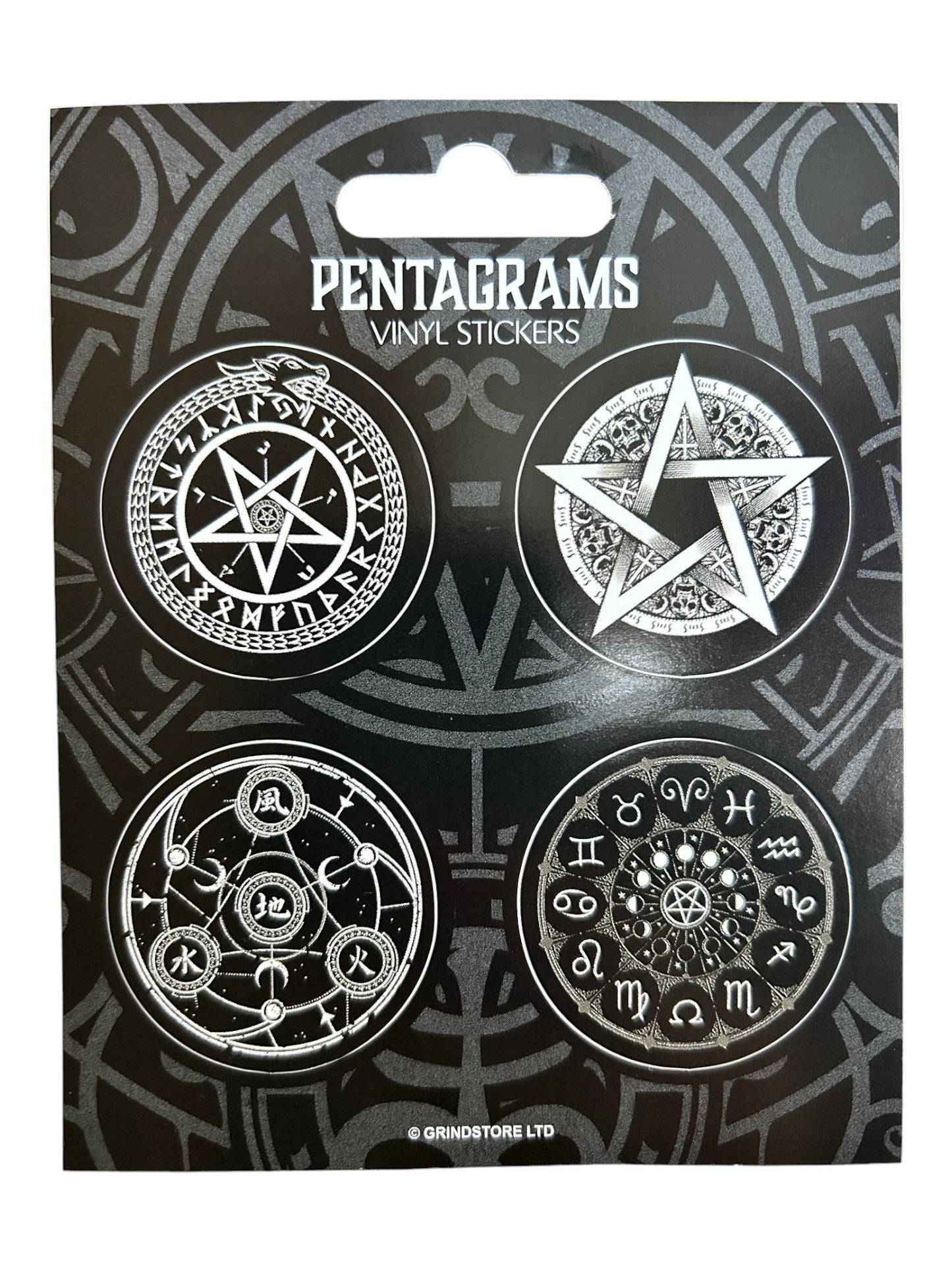Pentagramm-Motive x4 Vinyl-Aufkleber