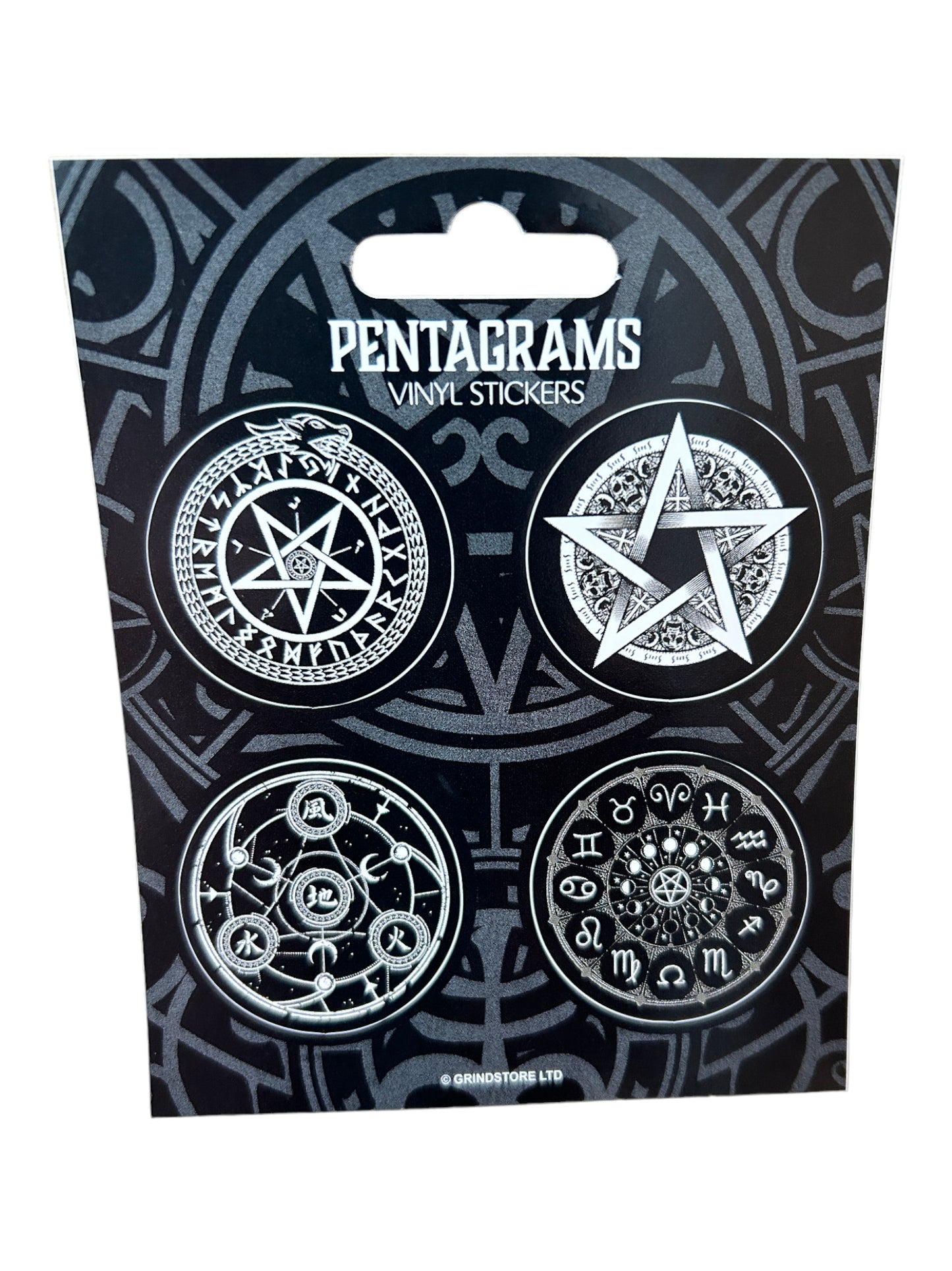 Pentagramm-Motive x4 Vinyl-Aufkleber