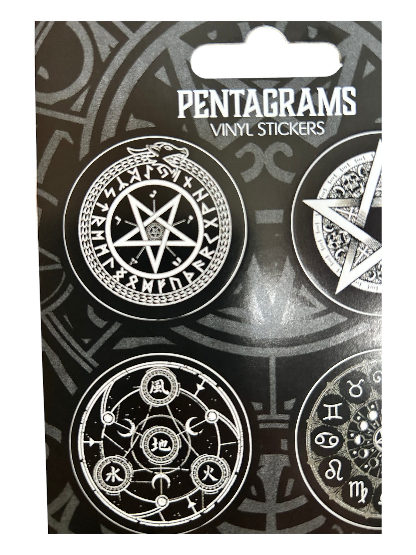 Pentagramm-Motive x4 Vinyl-Aufkleber