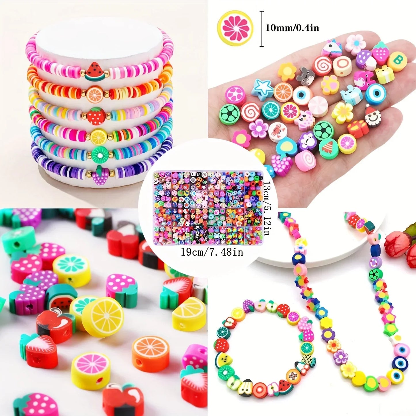 Jewellery Making Kit - Fun Colourful Polimer Beads in Various Designs