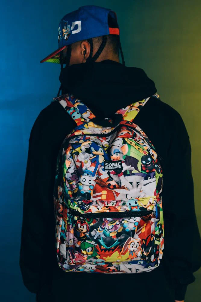 Sonic the Hedgehog Multi-Character Backpack with Laptop Compartment β Perfect for School, College, or Work