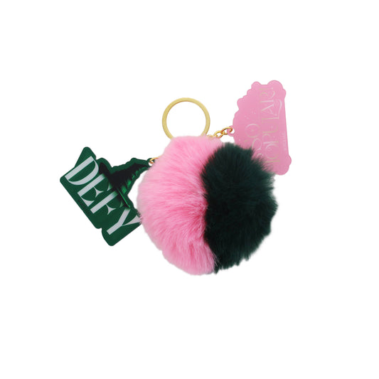 Wicked Pom Pom Keyring – Officially Licensed, Glinda & Elphaba Acrylic Charms