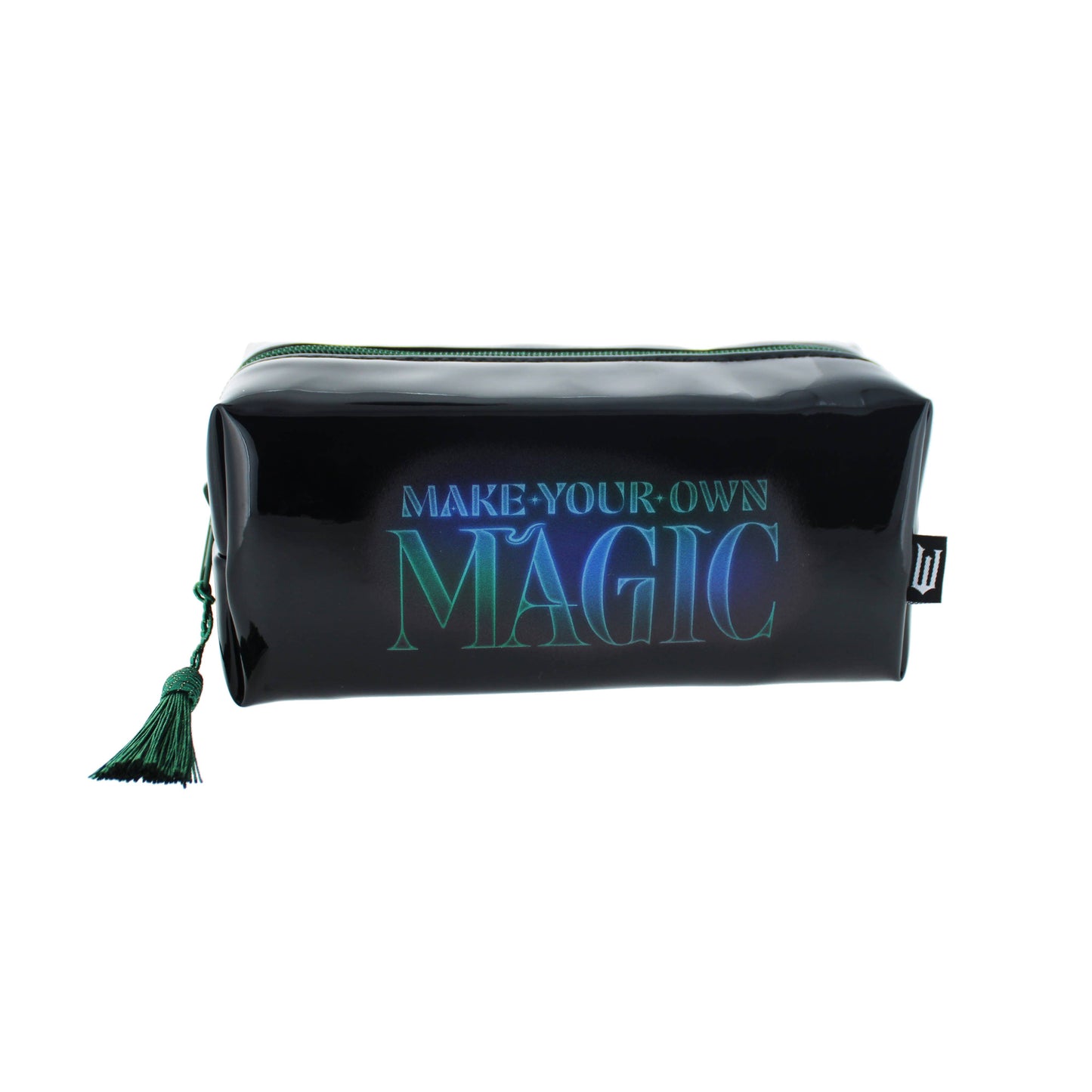 Wicked Officially Licensed Pencil Case – Black PVC with Green Tassel Zip & Quotes
