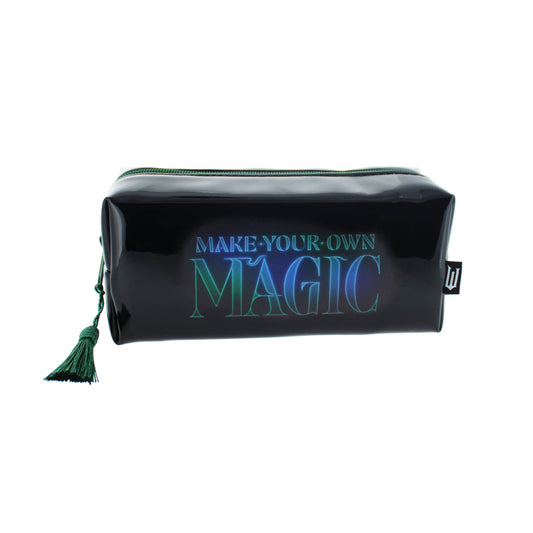 Wicked Officially Licensed Pencil Case – Black PVC with Green Tassel Zip & Quotes