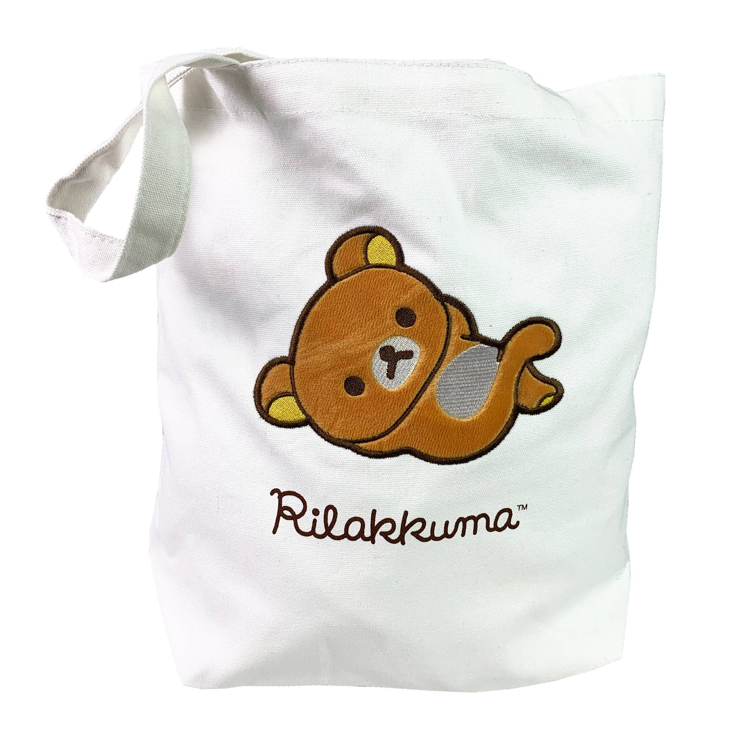 Rilakkuma Licensed Reusable Cotton Tote Bag with Plush Patch – Cute & Stylish Shopping Bag