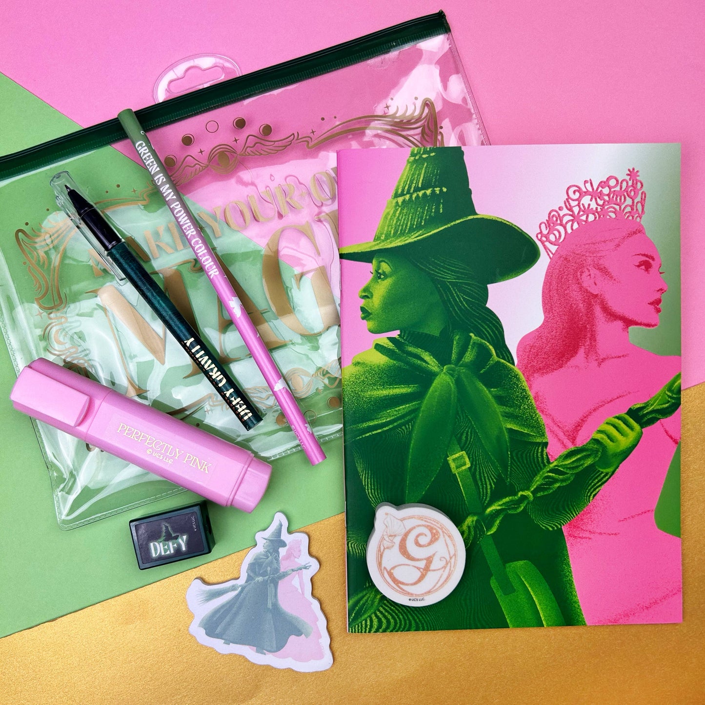 Wicked The Musical Stationery Set β Officially Licensed Fan Must-Have | A5 Notebook, Sticky Notes, Pen & More!