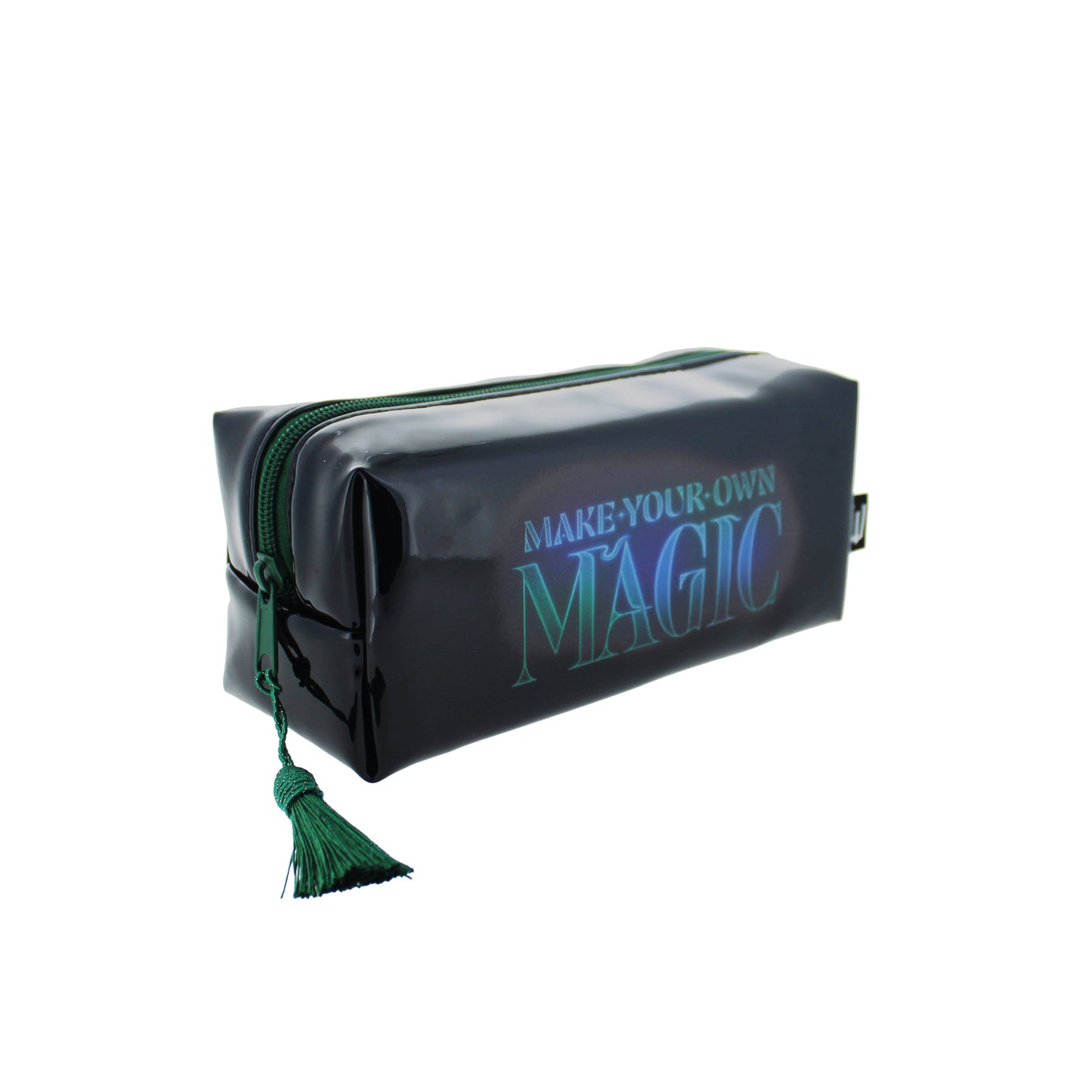 Wicked Officially Licensed Pencil Case – Black PVC with Green Tassel Zip & Quotes