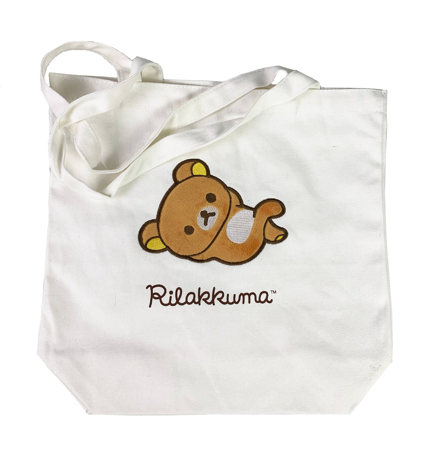 Rilakkuma Licensed Reusable Cotton Tote Bag with Plush Patch – Cute & Stylish Shopping Bag