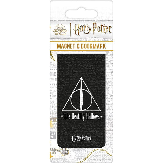 Harry Potter magnetic bookmark with Deathly Hallows symbol on packaging