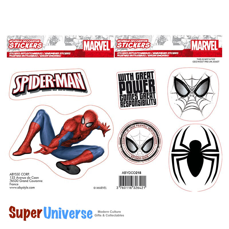 Spider-Man Jumbo Stickers - Extra Large Raised Foil Sticker Sheet For Kids, Water Bottles, School Supplies