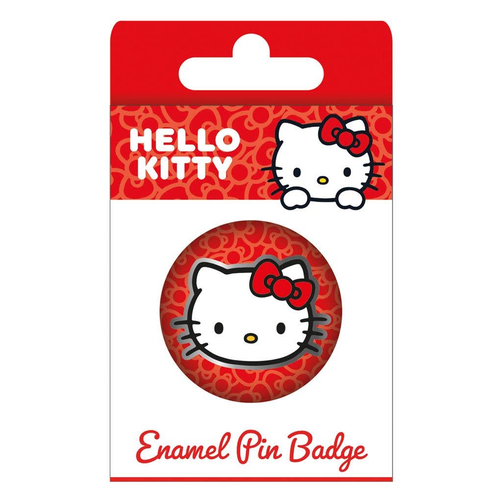 Hello Kitty Face - Red Bow Enamel Pin Badge