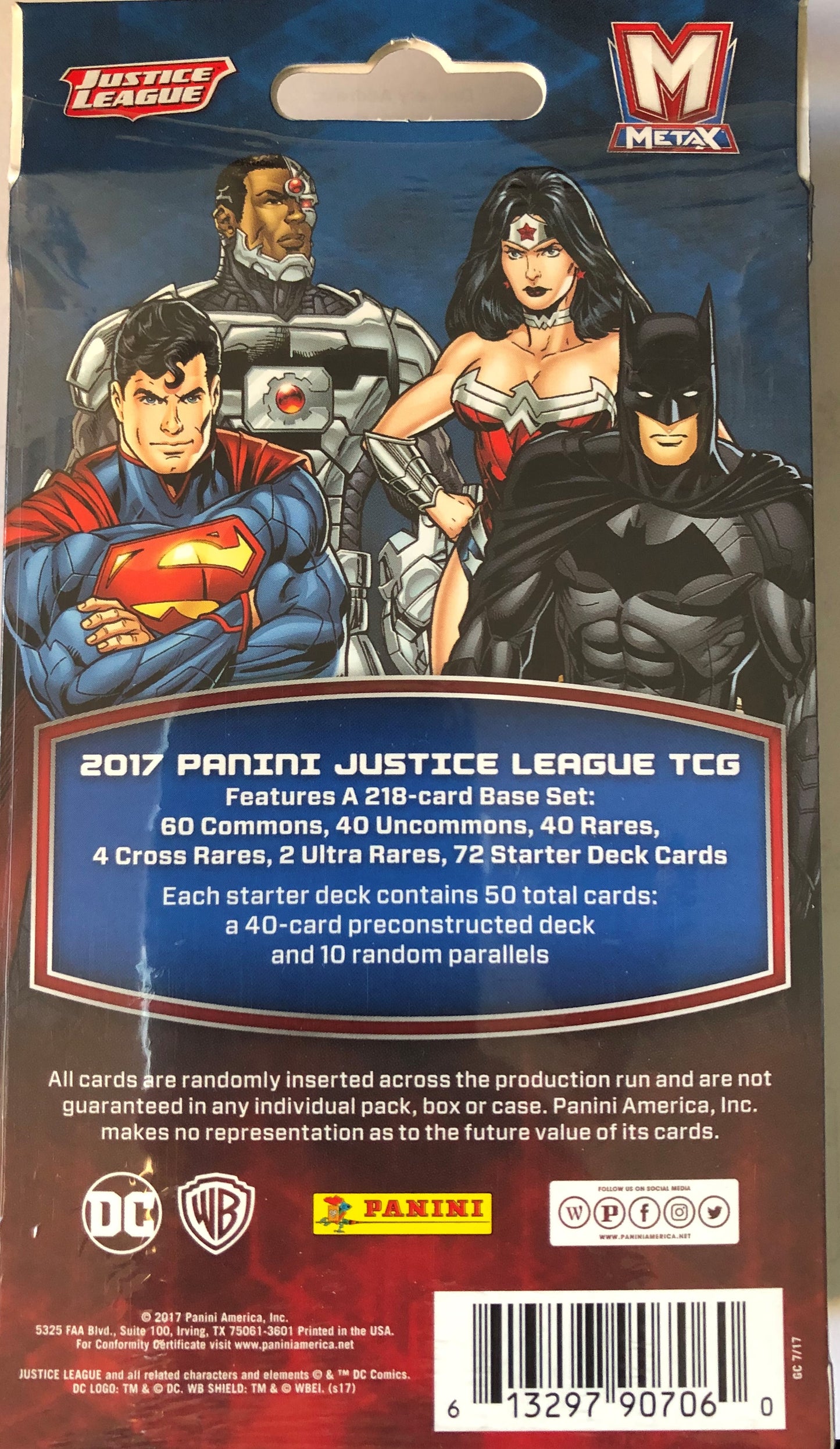 Cartes à collectionner Panini MetaX Justice League - Pack de démarrage de 50 cartes neuves et scellées