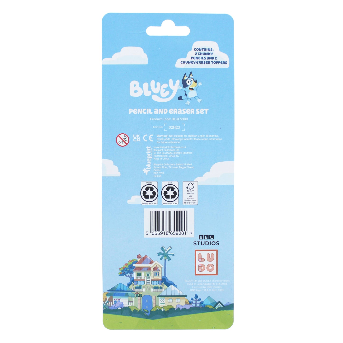 Bluey Pencil and Eraser Set